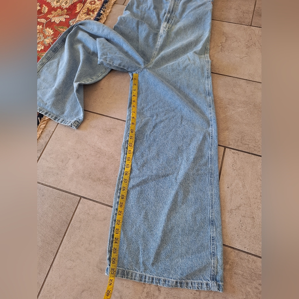 ALOHAS Lola Blue Denim Strapless Wide‎ Leg Jumpsuit Boho Casual Beachy Size M - Picture 8 of 8